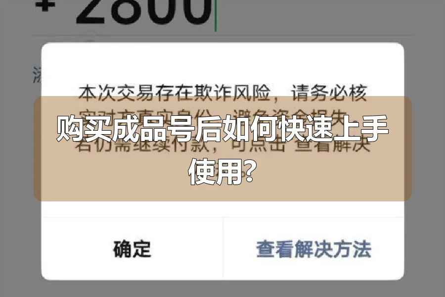 购买成品号后如何快速上手使用?